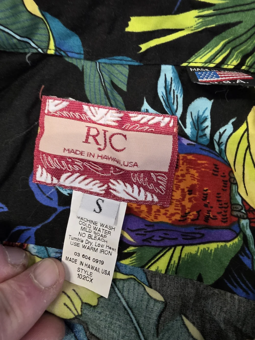 RJC Hawaiian Shirt Made In USA Men's Size Small - Picture 3 of 6
